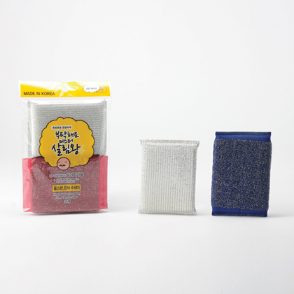 Wool stainless + Silver Yarn Scrubber